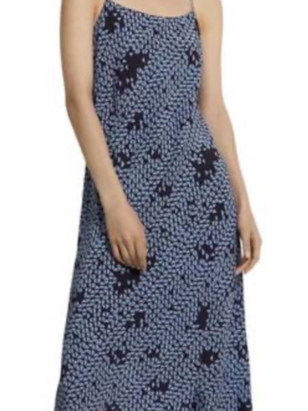 Theory Navy and White Printed Maxi Slip Dress never worn